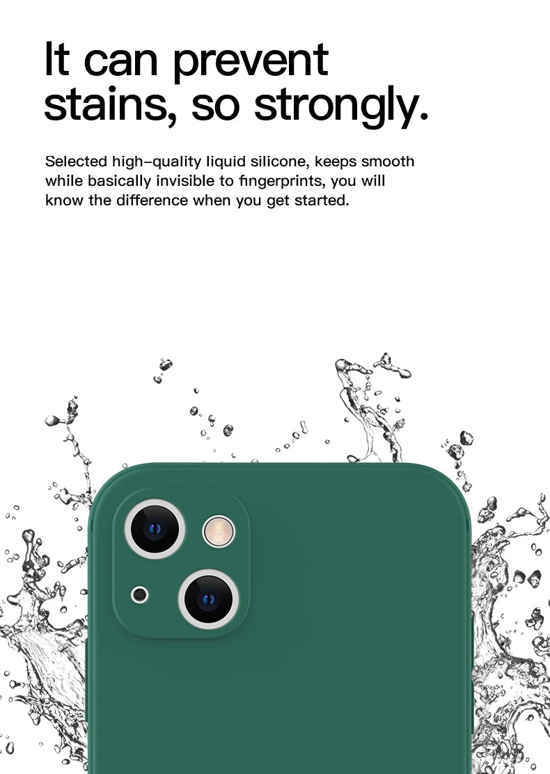 Original Liquid Silicone Phone Case For iPhone 17 16 15 14 13 11 12 15 Pro Max Mini X XR XS 7 8 Shockproof Back Cover