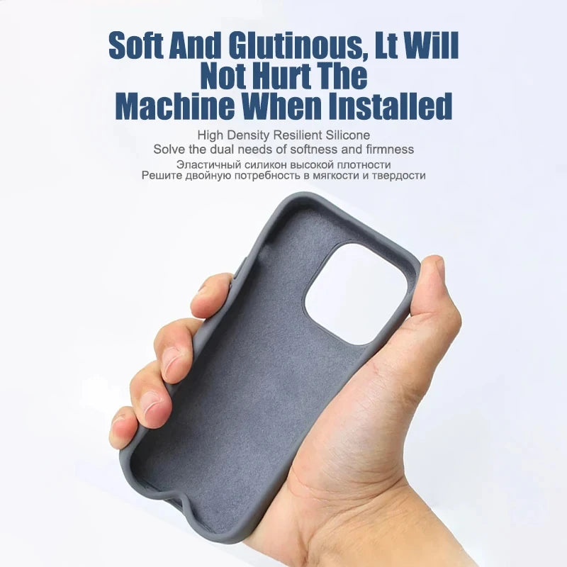 Original Liquid Silicone Case For iPhone 13 12 11 14 15 16 Pro Max Plus Official Case Bumper Protective Cover Phone Accessories